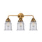 Canton Bath Vanity Light shown in the Brushed Brass finish with a Seedy shade