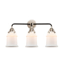 Canton Bath Vanity Light shown in the Black Polished Nickel finish with a Matte White shade