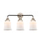 Canton Bath Vanity Light shown in the Black Polished Nickel finish with a Matte White shade