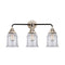 Canton Bath Vanity Light shown in the Black Polished Nickel finish with a Clear shade