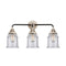 Canton Bath Vanity Light shown in the Black Polished Nickel finish with a Seedy shade