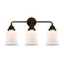 Canton Bath Vanity Light shown in the Oil Rubbed Bronze finish with a Matte White shade