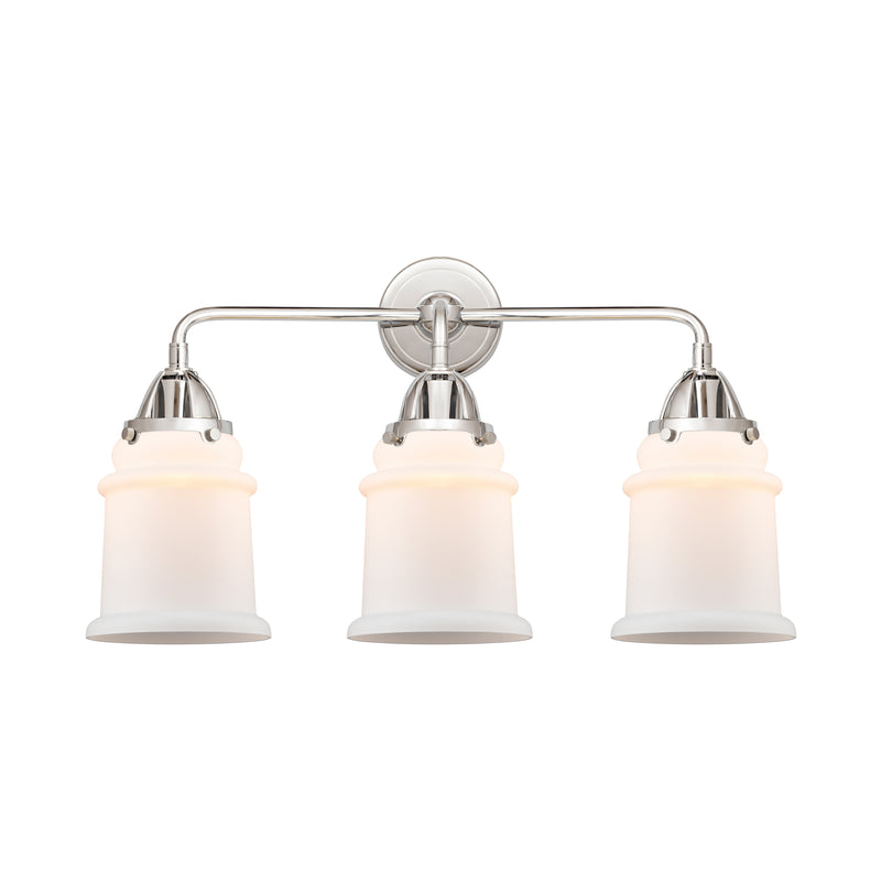 Canton Bath Vanity Light shown in the Polished Chrome finish with a Matte White shade