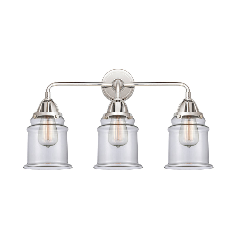 Canton Bath Vanity Light shown in the Polished Chrome finish with a Clear shade