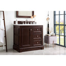 James Martin De Soto 36" Single Vanity Burnished Mahogany with 3 cm Arctic Fall Solid Surface Top 825-V36-BNM-3AF