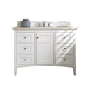 James Martin Palisades 48" Single Vanity Bright White with 3 cm Arctic Fall Solid Surface Top 527-V48-BW-3AF