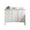 James Martin Palisades 48" Single Vanity Bright White with 3 cm Classic White Quartz Top 527-V48-BW-3CLW