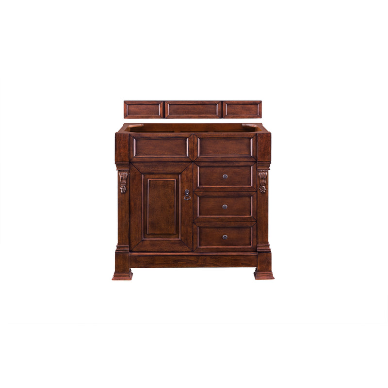 James Martin Brookfield 36" Warm Cherry Single Vanity with 3 cm Galala Beige Top 147-114-5586-3OGLB