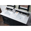 James Martin Brookfield 60" Antique Black Double Vanity with 3 cm Arctic Fall Solid Surface Top 147-114-5631-3AF