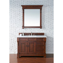 James Martin Brookfield 48" Warm Cherry Single Vanity with 3 cm Classic White Quartz Top 147-114-5286-3CLW