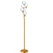 Dainolite 5 Light Incandescent Floor Lamp, Aged Brass with White Glass 306F-AGB