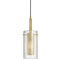 Dainolite 1 Light Incandescent Pendant Aged Brass with Clear Glass 30961-CM-AGB