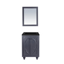 Laviva Odyssey 24" Maple Gray Bathroom Vanity with Matte Black VIVA Stone Solid Surface Countertop 313613-24G-MB