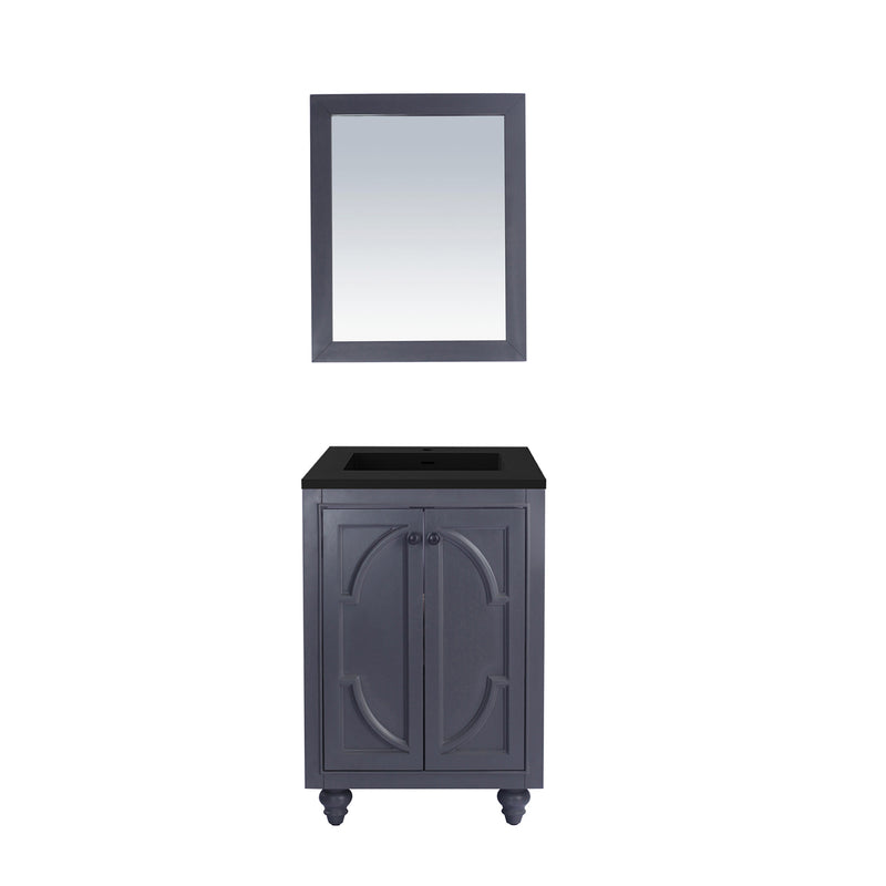 Laviva Odyssey 24" Maple Gray Bathroom Vanity with Matte Black VIVA Stone Solid Surface Countertop 313613-24G-MB