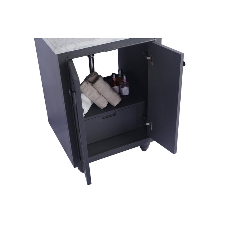 Laviva Odyssey 24" Maple Gray Bathroom Vanity with Matte Black VIVA Stone Solid Surface Countertop 313613-24G-MB