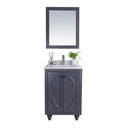 Laviva Odyssey 24" Maple Gray Bathroom Vanity with White Carrara Marble Countertop 313613-24G-WC