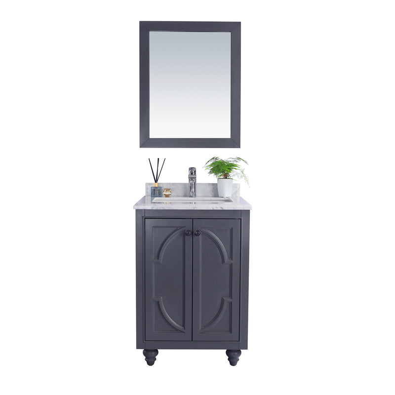 Laviva Odyssey 24" Maple Gray Bathroom Vanity with White Carrara Marble Countertop 313613-24G-WC