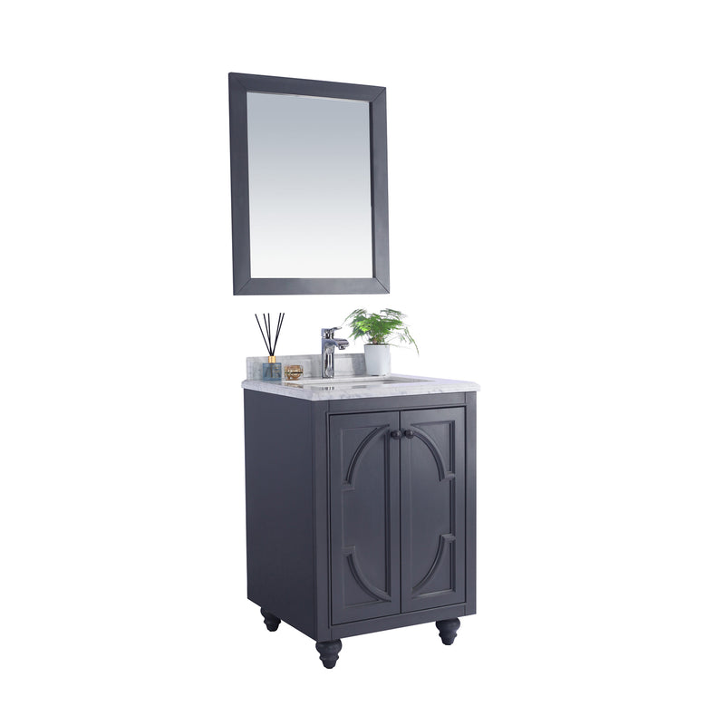 Laviva Odyssey 24" Maple Gray Bathroom Vanity with White Carrara Marble Countertop 313613-24G-WC
