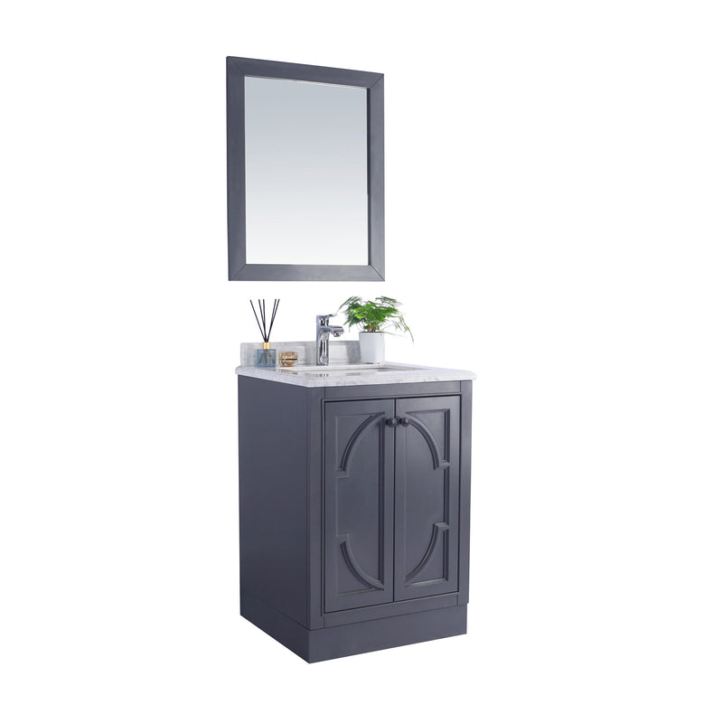 Laviva Odyssey 24" Maple Gray Bathroom Vanity with White Carrara Marble Countertop 313613-24G-WC