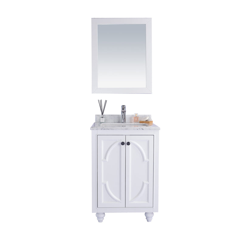 Laviva Odyssey 24" White Bathroom Vanity with White Carrara Marble Countertop 313613-24W-WC