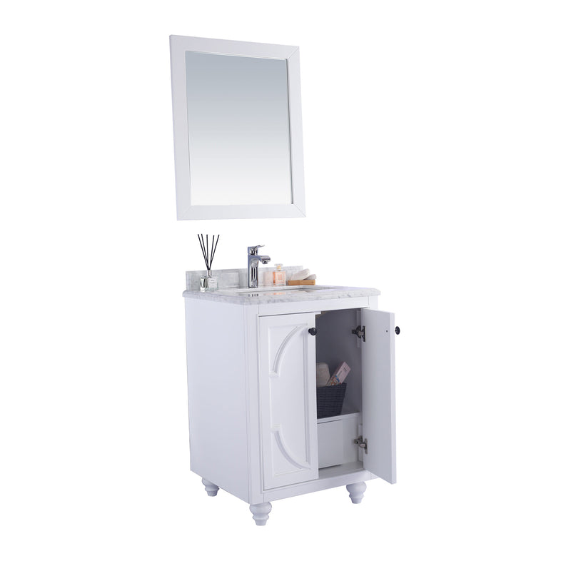Laviva Odyssey 24" White Bathroom Vanity with White Carrara Marble Countertop 313613-24W-WC