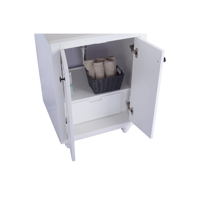 Laviva Odyssey 24" White Bathroom Vanity with White Carrara Marble Countertop 313613-24W-WC