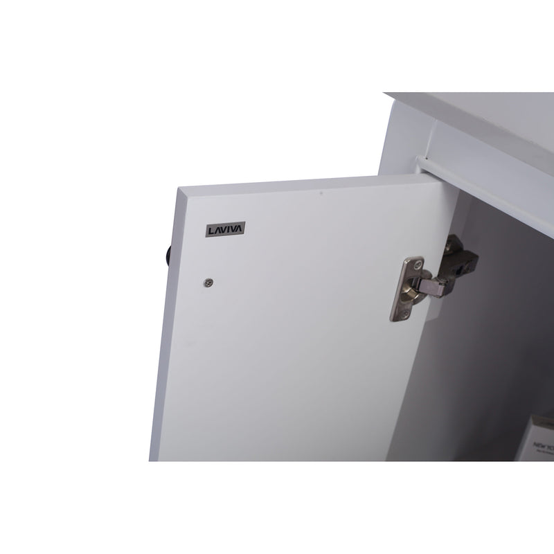 Laviva Odyssey 24" White Bathroom Vanity with White Carrara Marble Countertop 313613-24W-WC