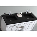 Laviva Odyssey 60" White Double Sink Bathroom Vanity with Matte Black VIVA Stone Solid Surface Countertop 313613-60W-MB