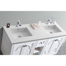 Laviva Odyssey 60" White Double Sink Bathroom Vanity with Matte White VIVA Stone Solid Surface Countertop 313613-60W-MW