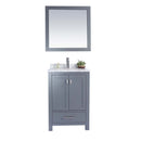 Laviva Wilson 24" Gray Bathroom Vanity with White Carrara Marble Countertop 313ANG-24G-WC