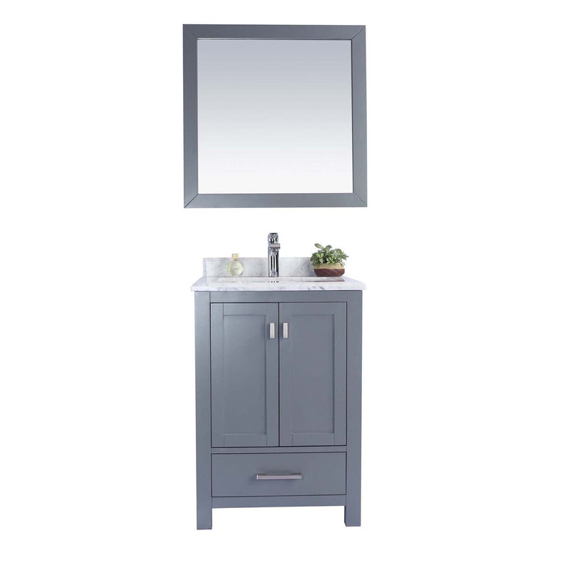 Laviva Wilson 24" Gray Bathroom Vanity with White Carrara Marble Countertop 313ANG-24G-WC