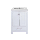 Laviva Wilson 24" White Bathroom Vanity with Matte White VIVA Stone Solid Surface Countertop 313ANG-24W-MW