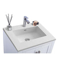 Laviva Wilson 24" White Bathroom Vanity with Matte White VIVA Stone Solid Surface Countertop 313ANG-24W-MW