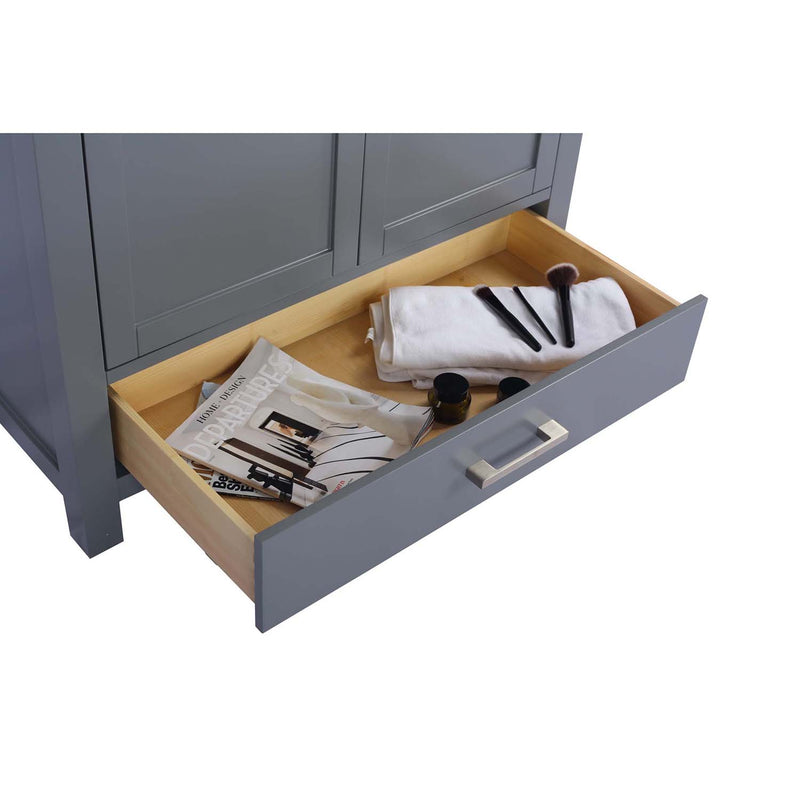 Laviva Wilson 36" Gray Bathroom Vanity with Matte White VIVA Stone Solid Surface Countertop 313ANG-36G-MW