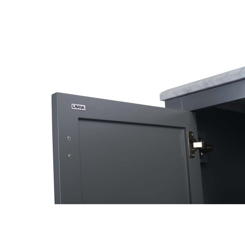 Laviva Wilson 36" Gray Bathroom Vanity with Matte White VIVA Stone Solid Surface Countertop 313ANG-36G-MW