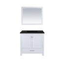 Laviva Wilson 36" White Bathroom Vanity with Matte Black VIVA Stone Solid Surface Countertop 313ANG-36W-MB