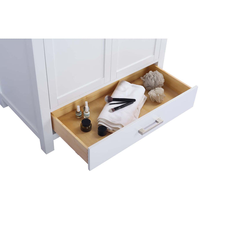 Laviva Wilson 36" White Bathroom Vanity with Matte Black VIVA Stone Solid Surface Countertop 313ANG-36W-MB