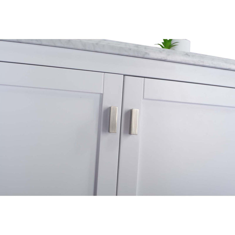 Laviva Wilson 36" White Bathroom Vanity with Matte Black VIVA Stone Solid Surface Countertop 313ANG-36W-MB