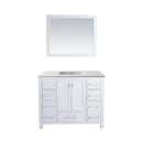 Laviva Wilson 42" White Bathroom Vanity with Matte White VIVA Stone Solid Surface Countertop 313ANG-42W-MW