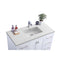 Laviva Wilson 42" White Bathroom Vanity with Matte White VIVA Stone Solid Surface Countertop 313ANG-42W-MW