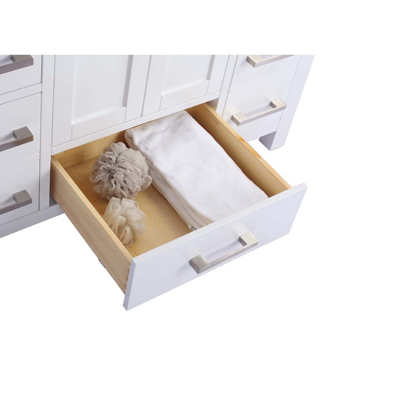 Laviva Wilson 42" White Bathroom Vanity with Matte White VIVA Stone Solid Surface Countertop 313ANG-42W-MW