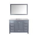 Laviva Wilson 48" Gray Bathroom Vanity with Matte White VIVA Stone Solid Surface Countertop 313ANG-48G-MW
