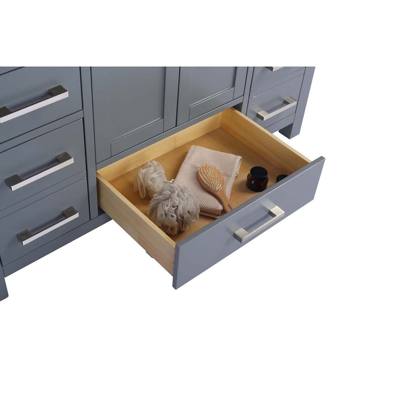 Laviva Wilson 48" Gray Bathroom Vanity with Matte White VIVA Stone Solid Surface Countertop 313ANG-48G-MW