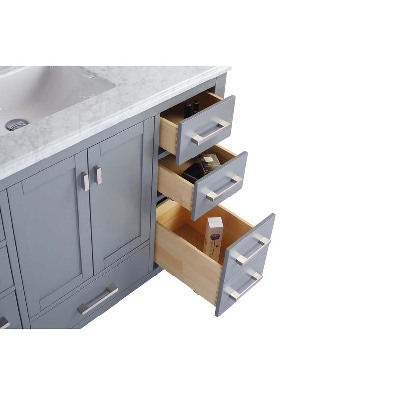 Laviva Wilson 48" Gray Bathroom Vanity with Matte White VIVA Stone Solid Surface Countertop 313ANG-48G-MW