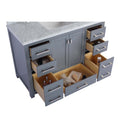 Laviva Wilson 48" Gray Bathroom Vanity with Matte White VIVA Stone Solid Surface Countertop 313ANG-48G-MW