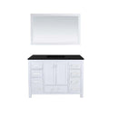 Laviva Wilson 48" White Bathroom Vanity with Matte Black VIVA Stone Solid Surface Countertop 313ANG-48W-MB
