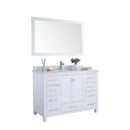 Laviva Wilson 48" White Bathroom Vanity with White Carrara Marble Countertop 313ANG-48W-WC