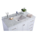 Laviva Wilson 48" White Bathroom Vanity with White Carrara Marble Countertop 313ANG-48W-WC