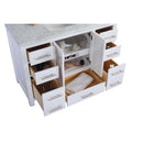 Laviva Wilson 48" White Bathroom Vanity with White Carrara Marble Countertop 313ANG-48W-WC