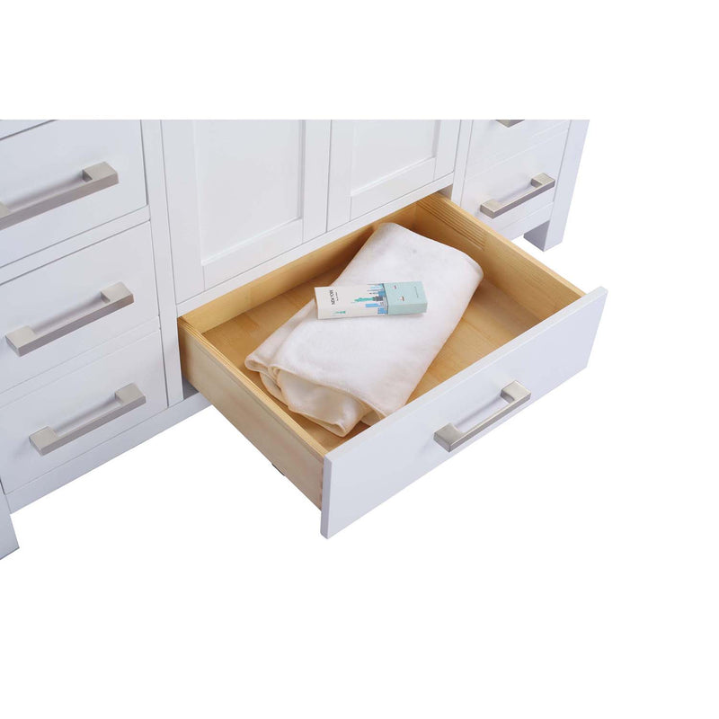 Laviva Wilson 48" White Bathroom Vanity with White Carrara Marble Countertop 313ANG-48W-WC